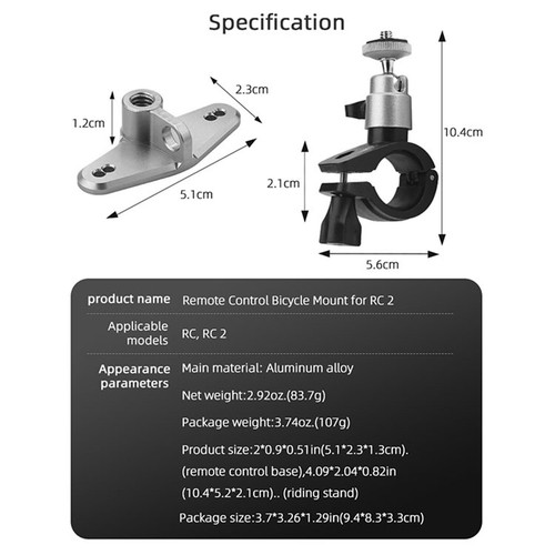 For DJI Mini 4 Pro RC 2 Remote Control Bracket Bike Handlebar Mount Holder Parts - Picture 15 of 16