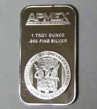 Apmex American Precious Metal Exchange 1 Troy Ounce .999 Fine Silver Bar (7521)