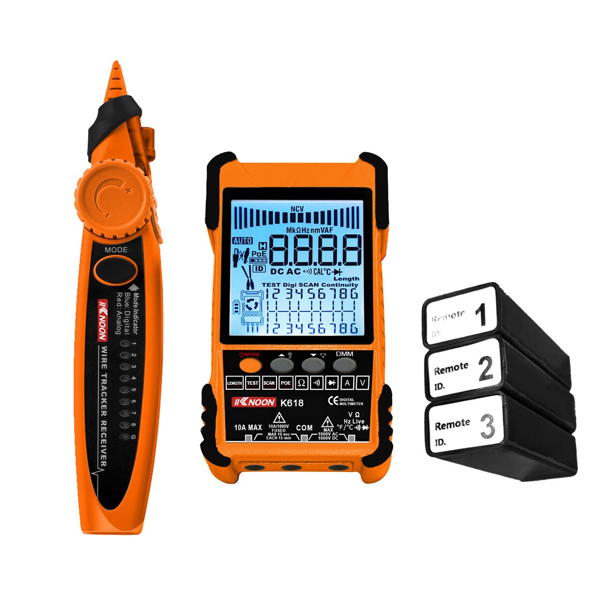 KKNOON K618 500M Handheld Portable Cable Tester with LCD Display