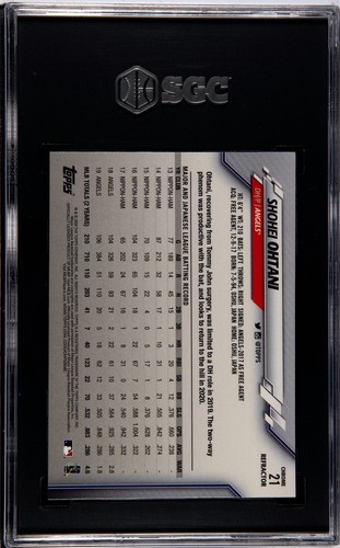 2020 Topps Chrome Shohei Ohtani Pink Refractor # 21 SGC 10 Gem Mint - Picture 2 of 2