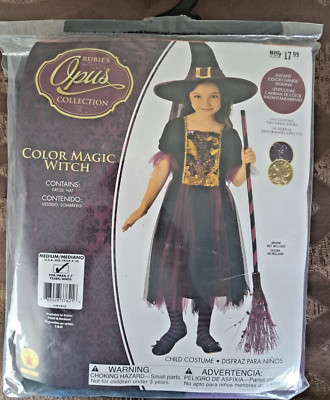 Color Change Sequins Magic Witch Halloween Costume Girls Size Medium (8-10)