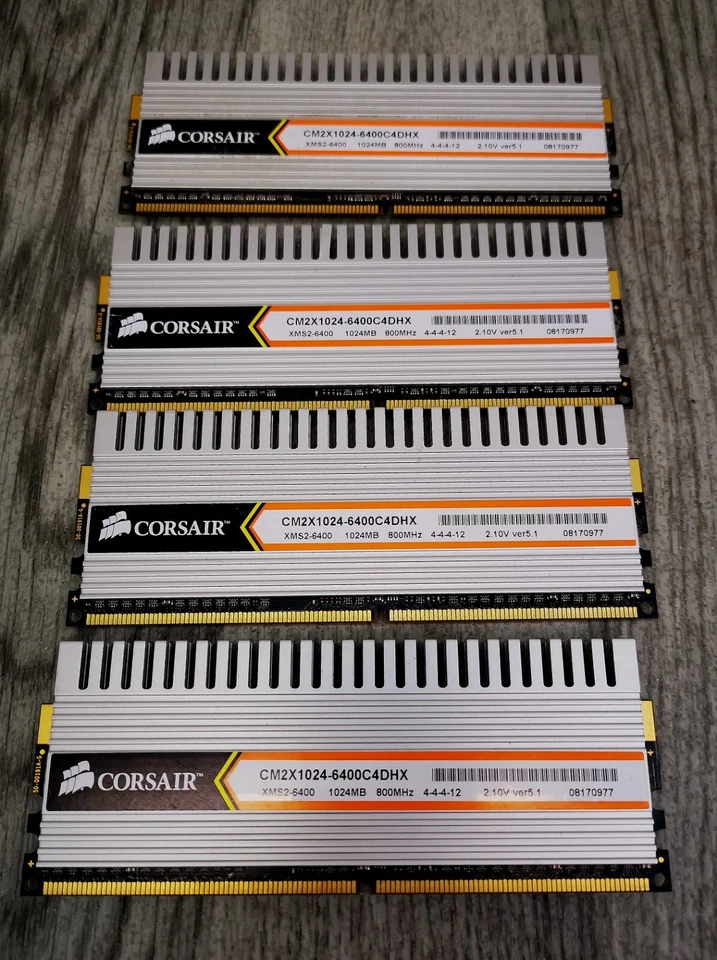 Corsair 4GB DDR2 (XMS2 DHX) RAM - 4x 1GB (CM2X1024-6400C4DHX) - Image 2 of 2