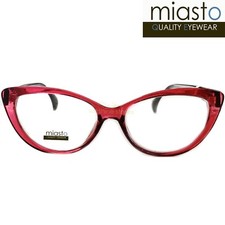  2 PAIRS MIASTO THICK CAT EYE T READER READING GLASSES 1.25 COLOR RED MEDIUM 