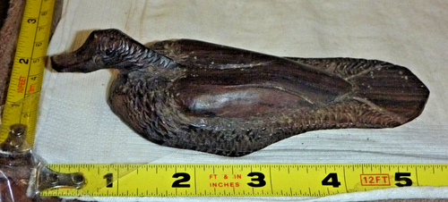 Estatuilla de pato de madera de hierro pulida tallada a mano de colección ~ 5" de largo - arte popular - Imagen 5 de 8