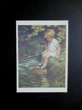 "A Chip Off The Old Block" by Bessie Pease Gutmann Vtg Unused Xmas Greeting Card