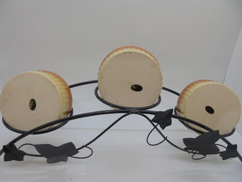 Ceramic Jam/Jelly Jars Shaped like Fruit Baskets in Metal Rack - Picture 7 of 8