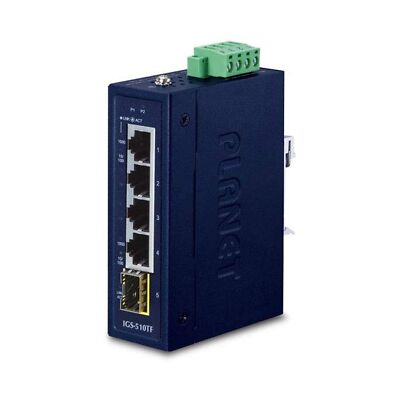 IP30 Compact Size 4-Port 10/100/1000T + 1-Port 100/1000X SFP Gigabit Ethernet...