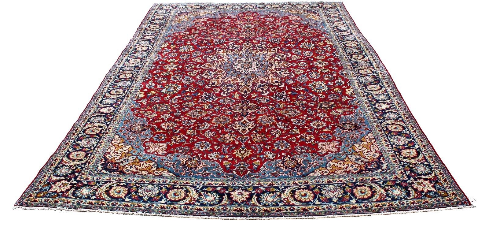 Vintage Hand-Knotted Palatial Area Rug, Cotton Warp & Wool 