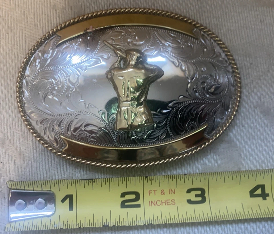 Montana Silversmiths Buckle German Silver  Gunsman Gold Banners Buckle Hunting - Image 4 of 4