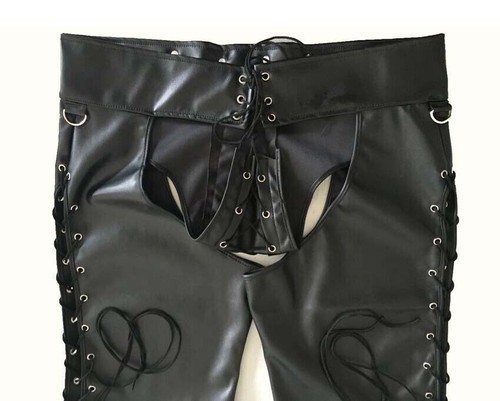Men's Fetish Faux Leather Underwear Wet Look Boxer Briefs Shorts Pants Clubwear - Picture 10 of 16