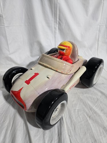 2002 Sakura Coke Indy Race Car Cookie Jar 7 1/2" Tall