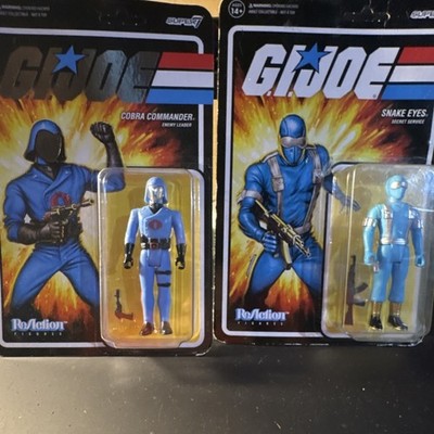 Super7 G.I. Joe ReAction Figures Cobra Commander Snake Eyes 3.75 in Boxed