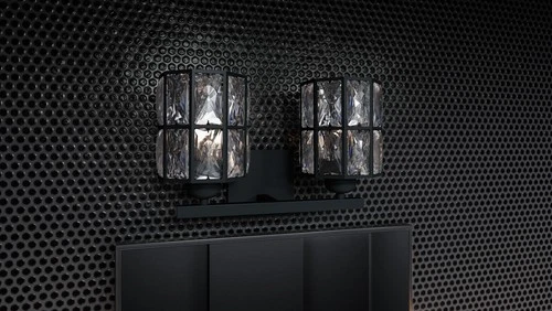 Gibson 2-Light Bathroom Vanity Light in Matte Black - Picture 7 of 7