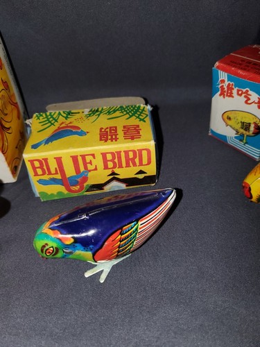 Vintage Bird Tin Wind Up Toys Working & Friction Duck - Picture 3 of 5