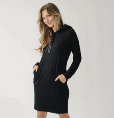 Cozy Earth Maxi Hoodie Dress Black M