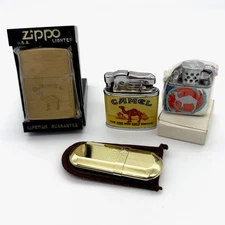 Camel Lot of Lighters - Unstruck Solid Brass Zippo 1932 1992 and More