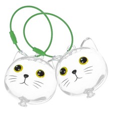 2 Pcs Pet Hair Storage Box Transparent Cat Hair Keepsake Keychain Keyring