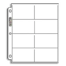 20 (Twenty) Single Ultra Pro 8-Pocket Pages - Eight Pockets Page (8 Top Clear 
