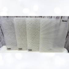 Darice Sizzix SUN RAYS Textures Embossing Folders Lot of 4