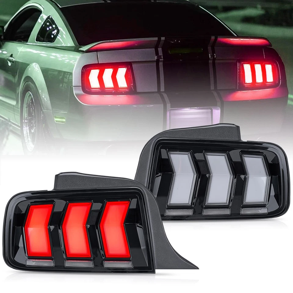 Luces traseras de tubo LED COMPLETO VLAND para Ford Mustang 2005-2009 animación y secuencial Foto 3 de 4
