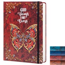 College Ruled Journal for Writing-B5 3D Butterfly Embossed Hardcover notebook...