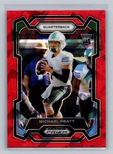 2024 Panini Prizm Draft Picks Michael Pratt Red Ice Rookie #144