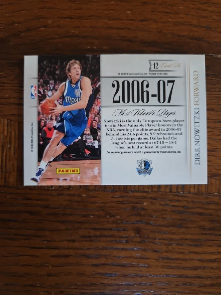 2006 Playoff National Treasures Timeline Dirk Nowitzki Most Valuable Player - Image 2 of 2