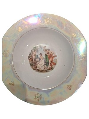 Kahla Sammelteller Klassisch Figuren Porzellan Mehrfarbig 33cm DDR