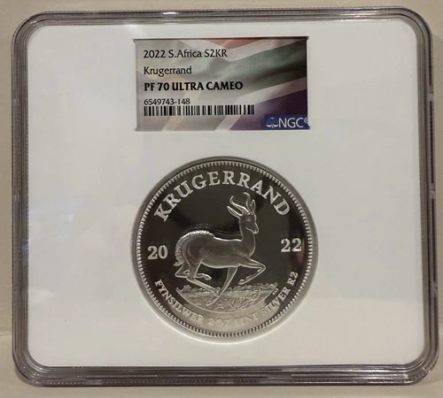 🌟 2022 South Africa Silver Krugerrand S2KR PF 70 Ultra Cameo NGC Perfect Grade