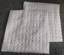Threshold Box Quilt 25 x 25 Euro Pillow Shams Covers Set of 2 Off White Cream