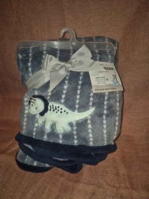 Parent's Choice Baby Blanket Replacement Blankie Dino Dinosaur Triceratops Blue