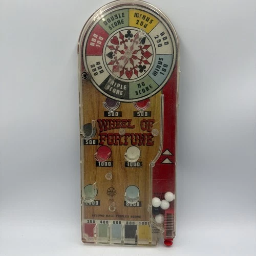 Wheel Of Fortune Vintage Pin Ball Game Marx Toys USA 14" Works