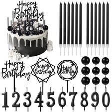 34 Pcs Happy Birthday Cake Toppers Decorations Birthday Candles DIY Cake Deco...