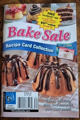 Bake Sale Recipe Card Collection Book Cookies Pies Events Fundraisers 2012 RARE