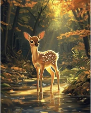 Paint by Numbers for Adults Beginner, Forest Deer Acrylic Painting by Number Kit