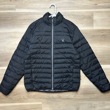 Spyder Men's Black Full-Zip Down Lined Puffer Jacket Size L