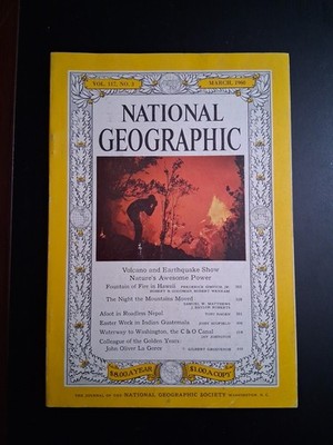 NATIONAL GEOGRAPHIC Magazine MARCH 1960, VOLCANO: FOUNTAIN OF FIRE IN HAWAII!