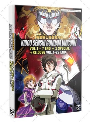 Mobile Suit Gundam Unicorn 7 OVA + 2 Special + Re:0096 Anime DVD English Dub
