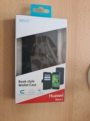Azuri Huawei Nova 2 Book-style Wallet Case Schwarz Neu