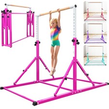 Foldable Gymnastics Bar, 5.6FT Folding Horizontal Bars for Kids Ages 3-12, We...