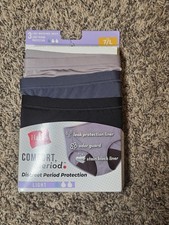 Hanes Women's Comfort Leaks Period Underwear, 3-Pack, Brief, Neutrals, 7
