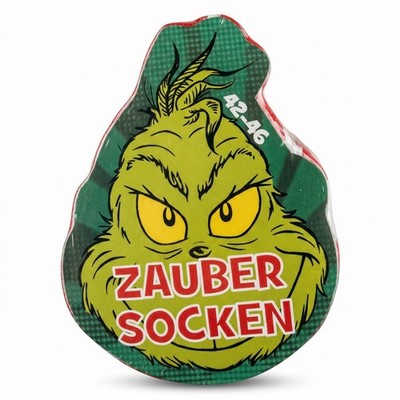 The GRINCH 1 Paar Herren Zaubersocken Rot-Weiss Strümpfe Mitgebsel 42-46