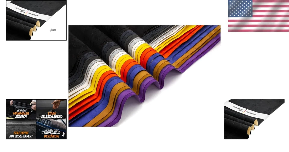 Envoltura interior de gamuza de microfibra elástica - Tela personalizada para tablero y techo de auto Foto 2 de 4