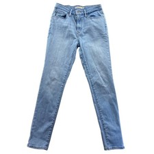 Levis Womens 721 Jeans Size 27 Blue Light Denim High Rise Skinny Stretch Ankle