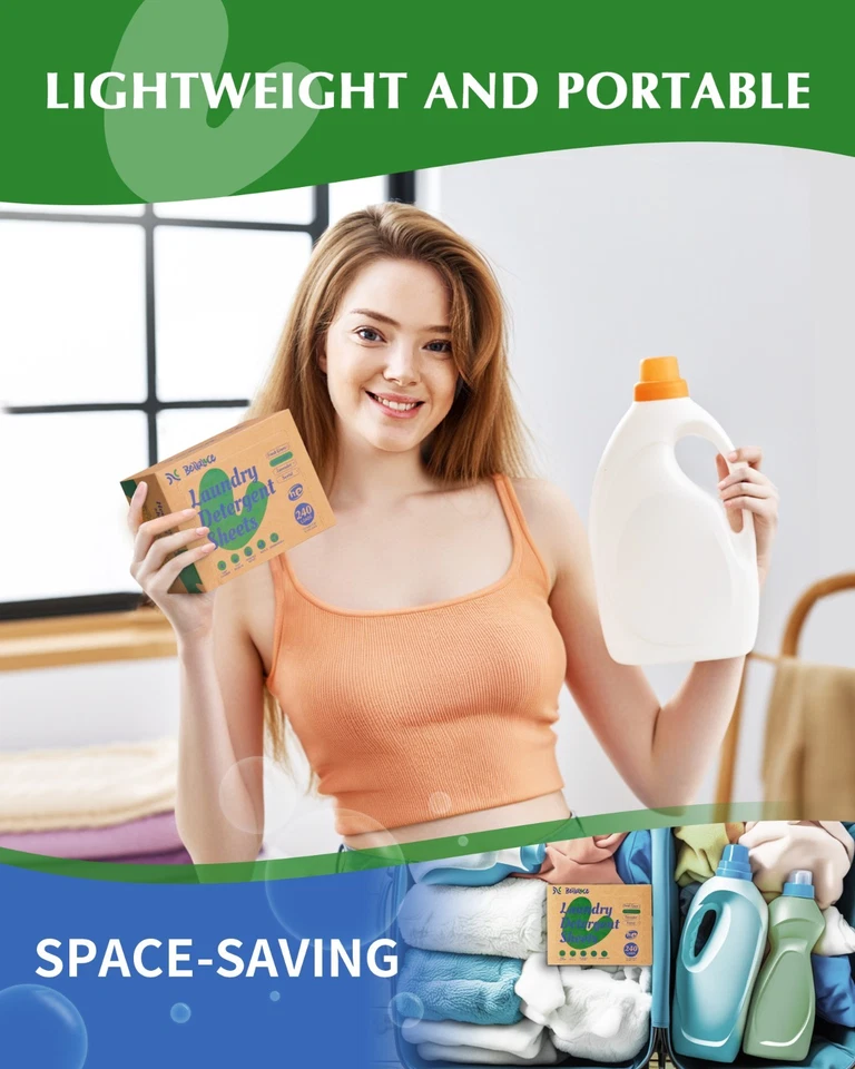 Laundry Detergent Sheets. 240 Loads. Eco Friendly, Unscented Scent - Image 2 of 4