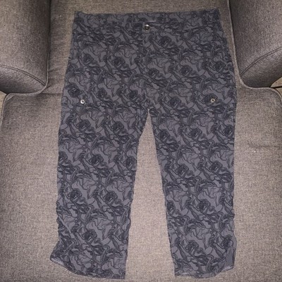Eddie Bauer Capri Pants Womens 14 Travex Guide Pro Topography Active Fit Hiking
