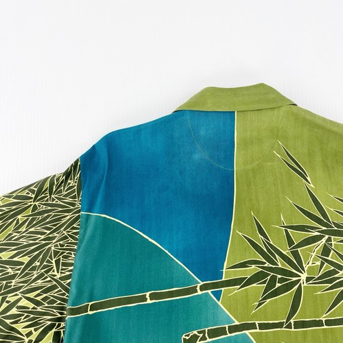 Tommy Bahama grün blau Bambus Blumen Button Down Hawaiihemd Oberteil Herren S - Bild 5 von 5