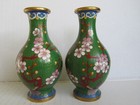 Pair of Vintage Chinese Plum Bossom Cloisonne Vases — photo 1
