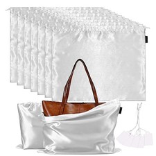 7 Pack Dust Bags for Handbags Storage Silk Cloth Bag With 23.6  19.6 in White