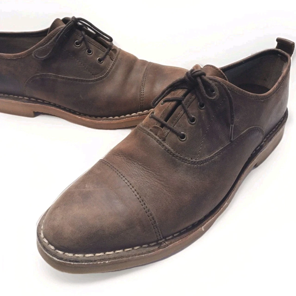 Charles Tyrwhitt Shoes Men\'s Sz US 10.5/EU 44 Brown Suede Oxford Captoe Lace-Up Sons of Henrey Harvey Captoe Oxford Chocolate Suede main image 3